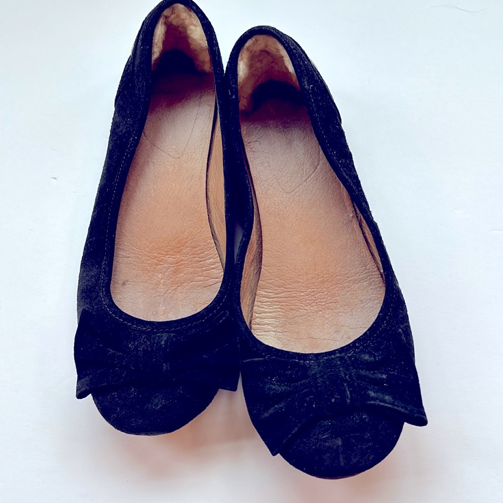 UGG Black Suede Flats  Size 6